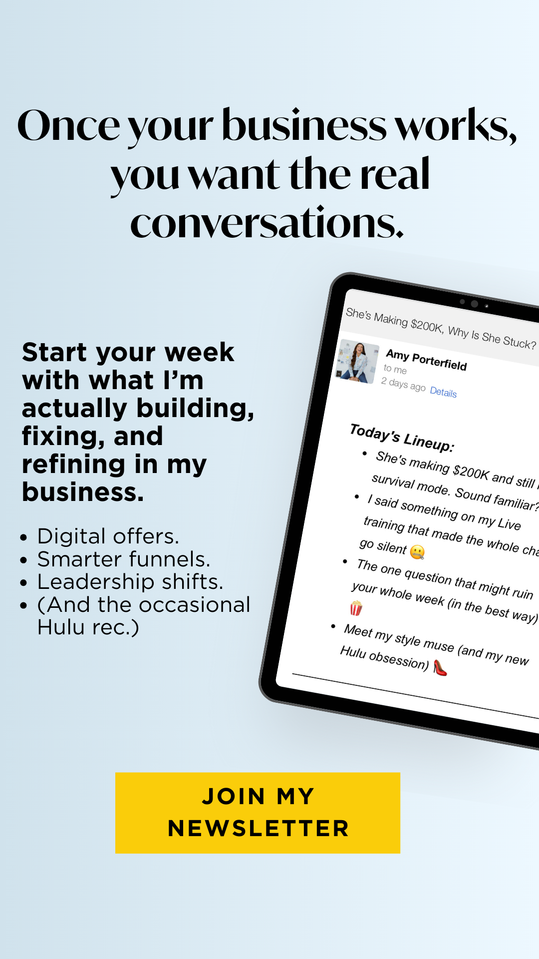 Amy Porterfield Facebook ad