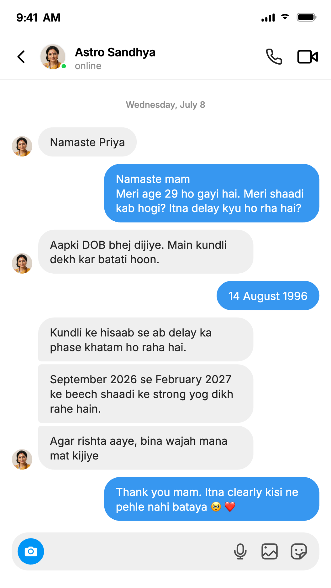 Astrotime Facebook ad: FREE chat mein jaano