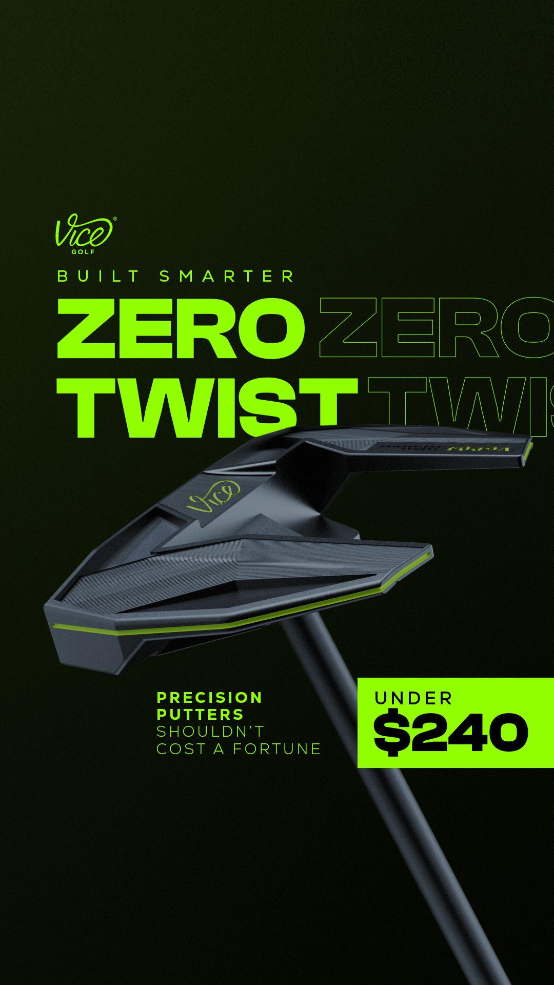 Vice Golf Facebook ad: NEW Zero Twist Putters