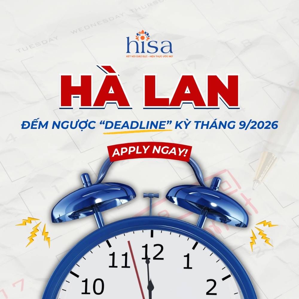 Du Học HISA Facebook ad: HÀ LAN ĐANG ĐẾM NGƯỢC DEADLINE KỲ 9/2026