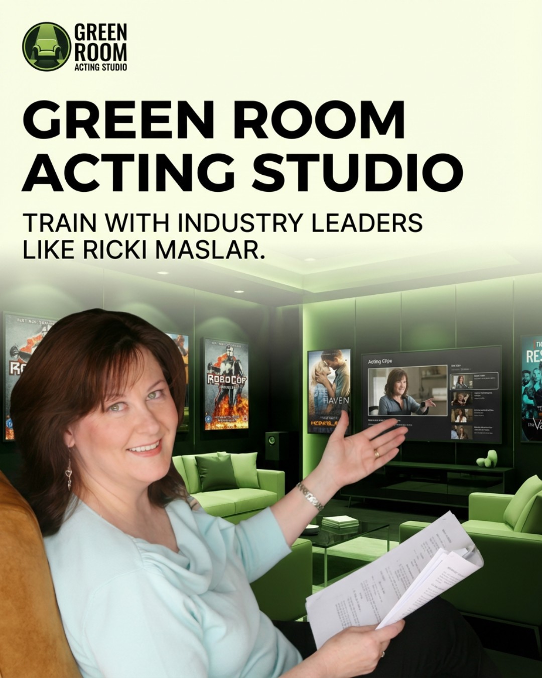 Green Room Acting Studio Facebook ad: LA Casting Director Ricki Maslar - April 11th - Green Room…