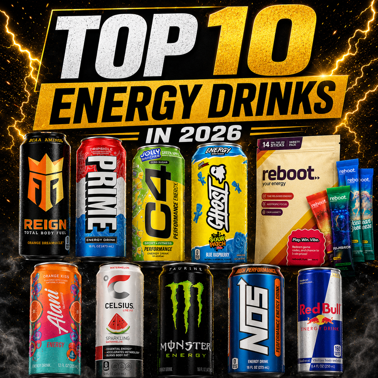 Supplement HQ Facebook ad: Top 10 Energy Drinks in 2026