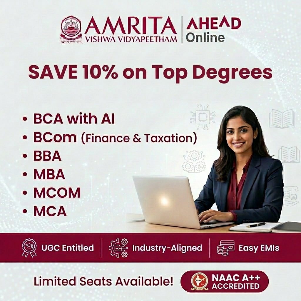 Amrita Ahead Online Courses Facebook ad