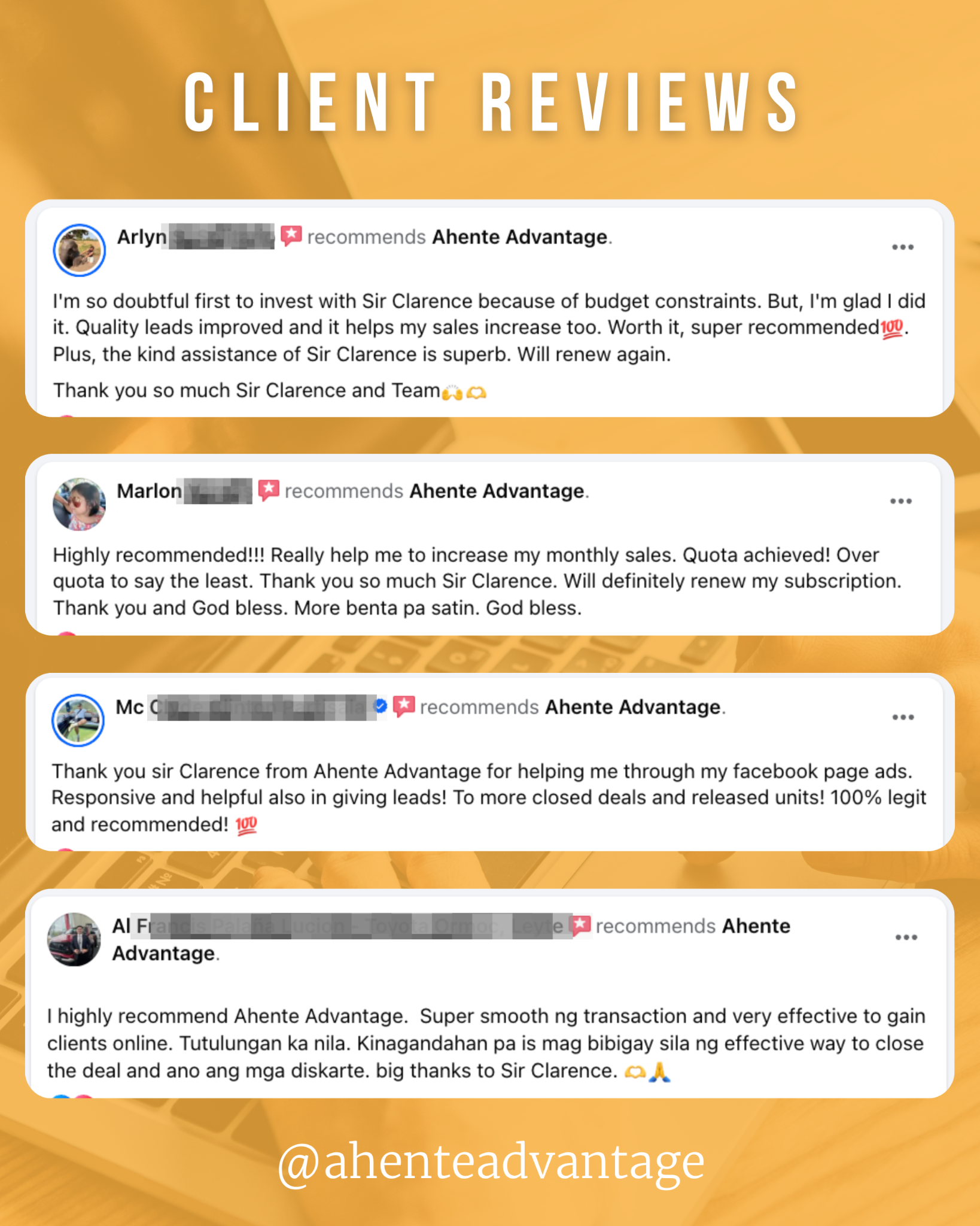 Ahente Advantage Facebook ad