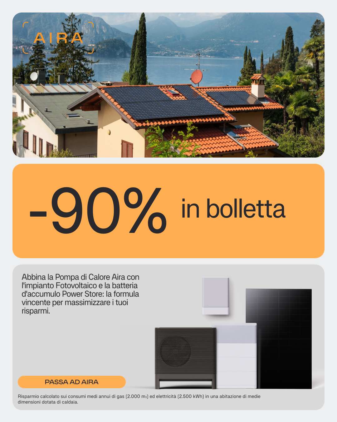 Aira Italia Facebook ad: Risparmia fino al 90% in bolletta
