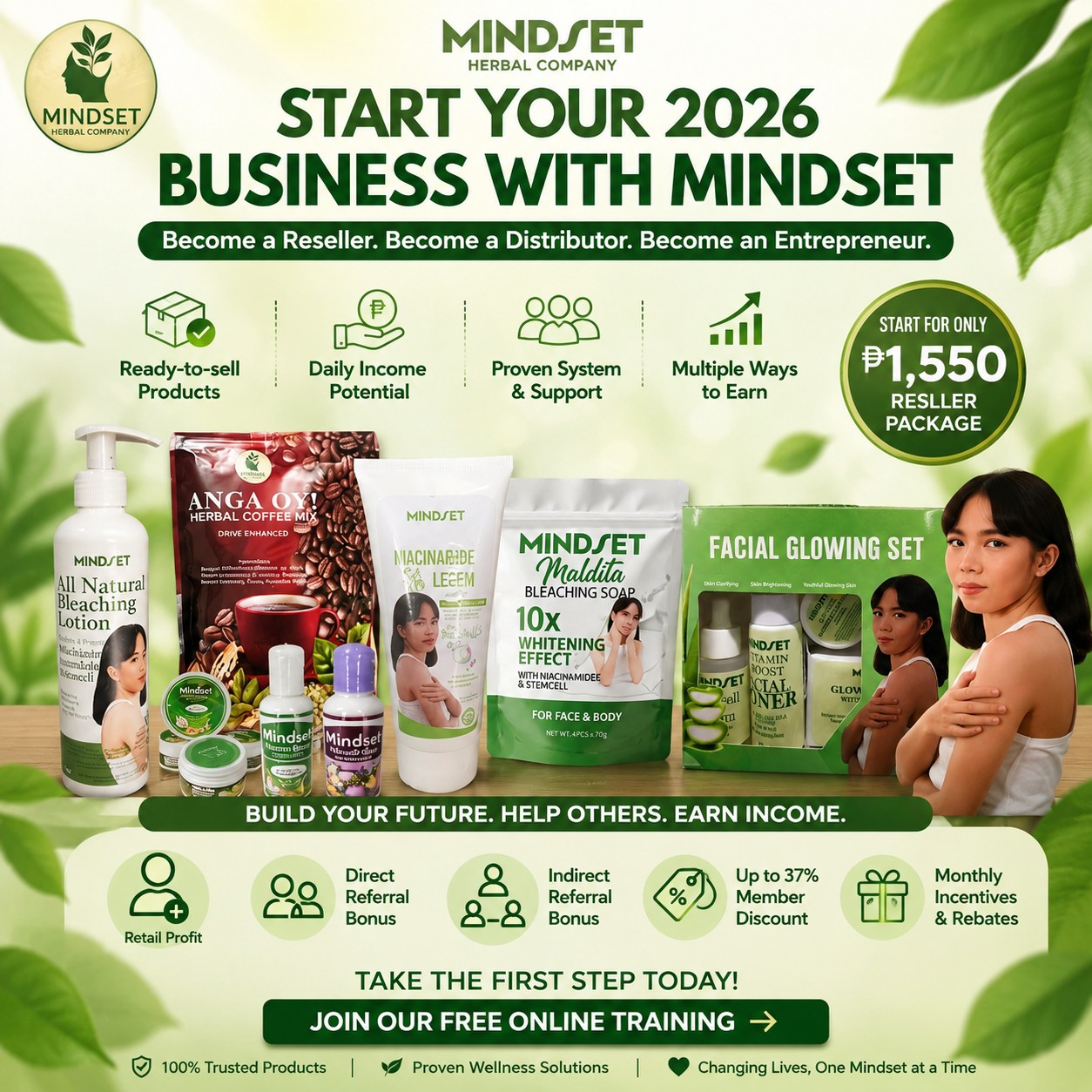 Mindset Herbal Company Facebook ad: PAGOD KA NA BANG UMAASA SA ISANG SWELDO…