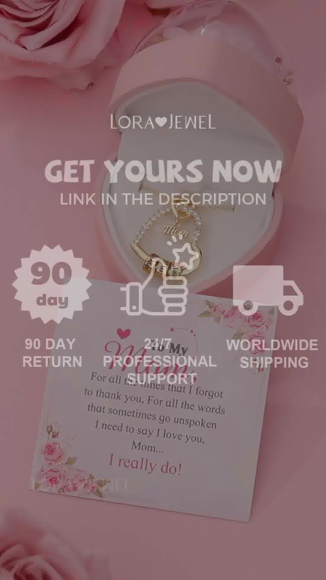 Lorajewel Facebook ad: Mom's Personalized Necklace Custom 1-5 Names & Birthstones