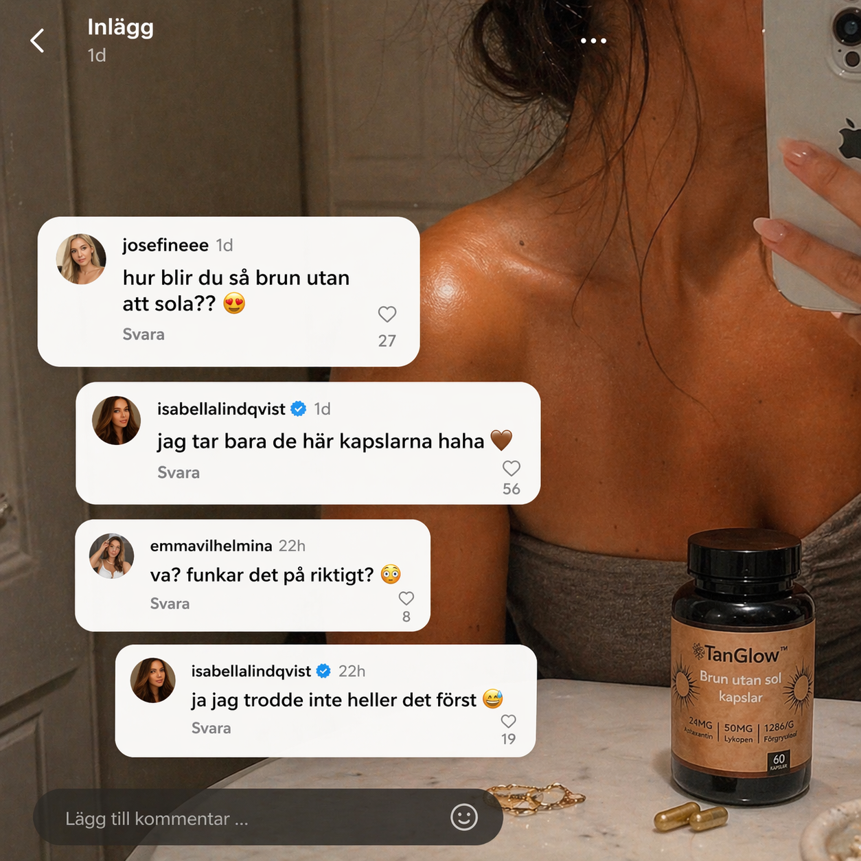 Maja Eriksson Facebook ad: Få en strålande glow på 7 dagar >>