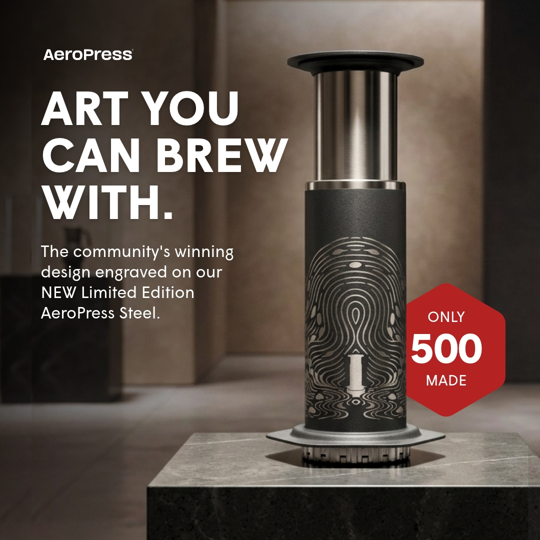 AeroPress Facebook ad: Meet AeroPress Steel Limited Edition