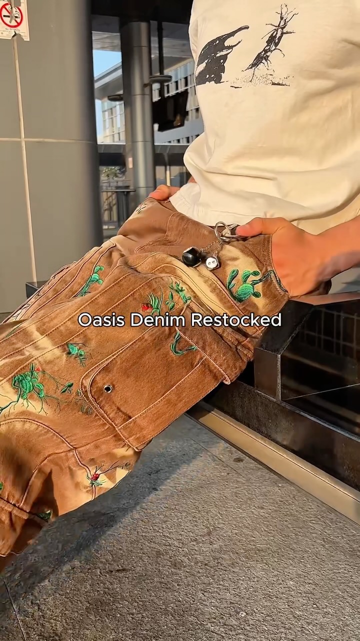 Unpractical Facebook ad: OASIS DENIM RESTOCKED AVAILABLE NOW.