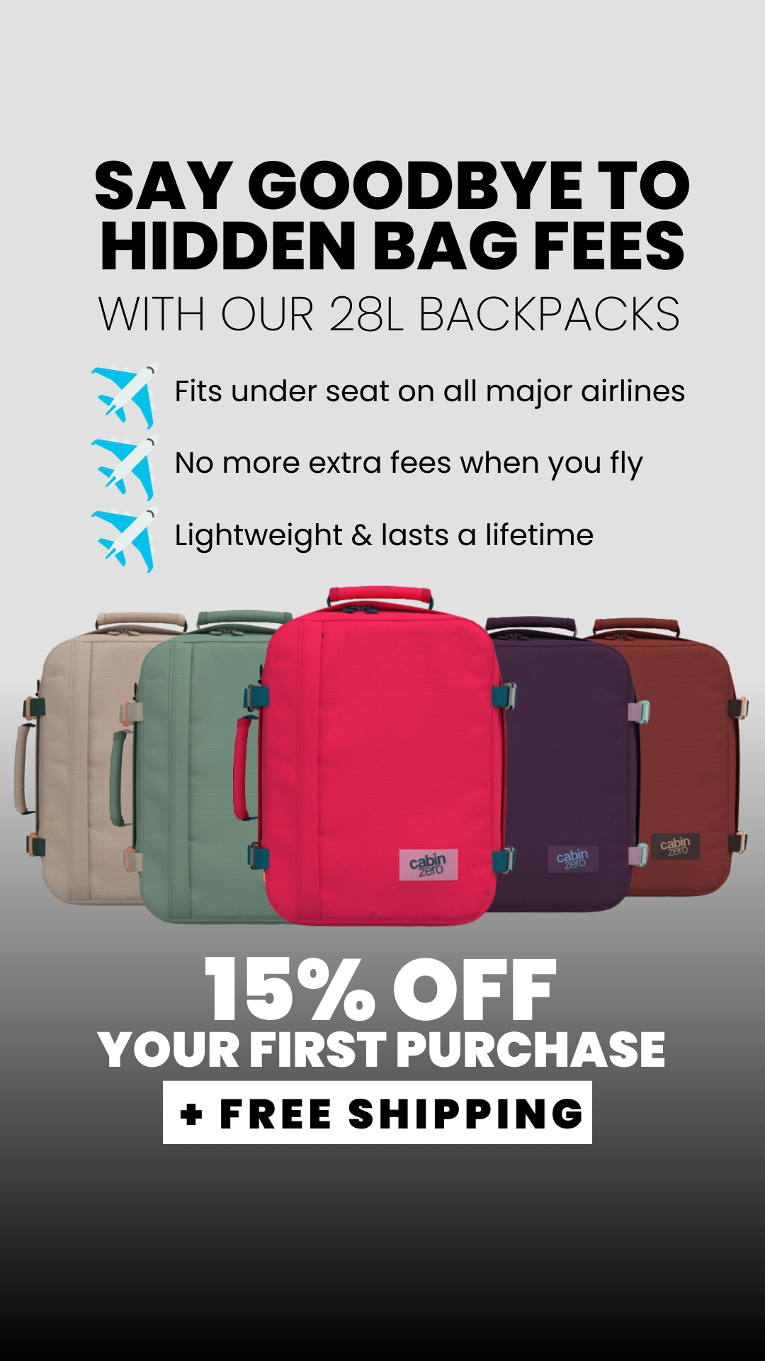 CabinZero Facebook ad