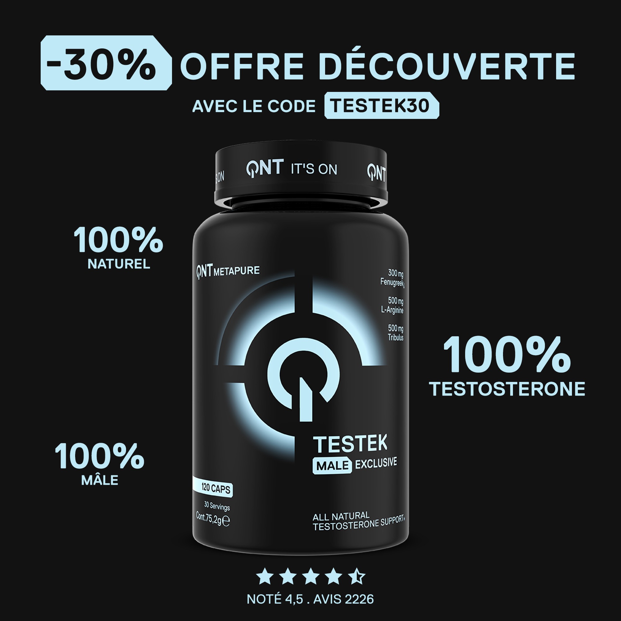 QNT SPORT Facebook ad: CODE: TESTEK30