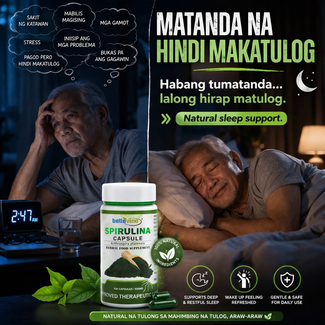 Spirulina Sleeping Capsules Facebook ad: Hindi insomnia ang problema mo…