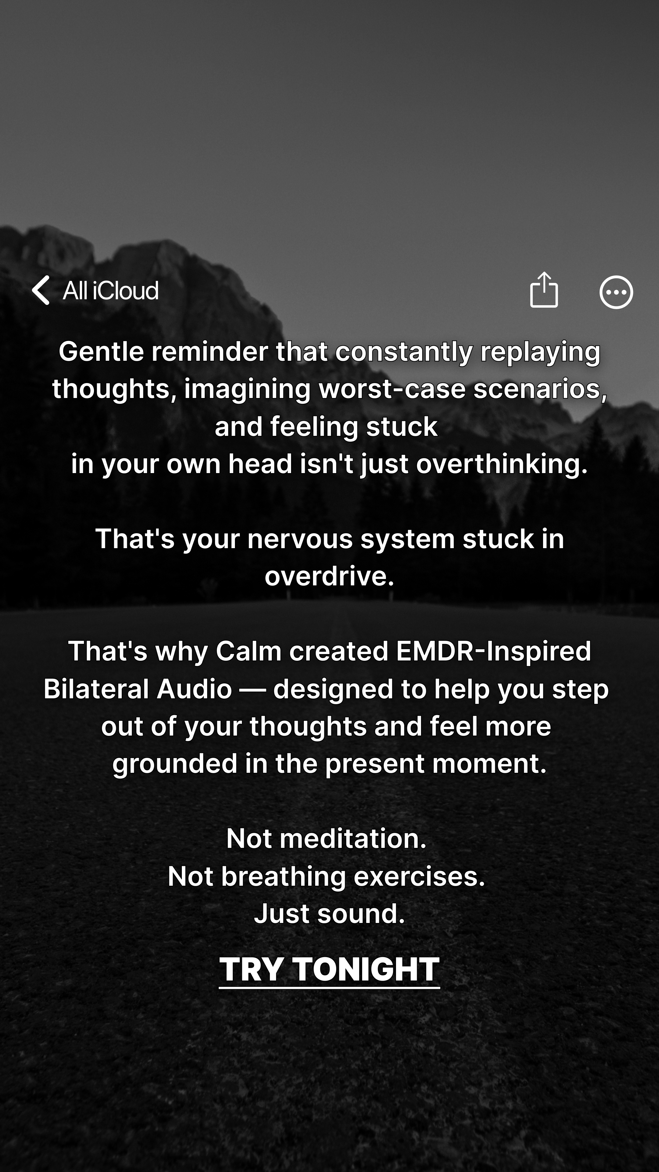 Calm Facebook ad