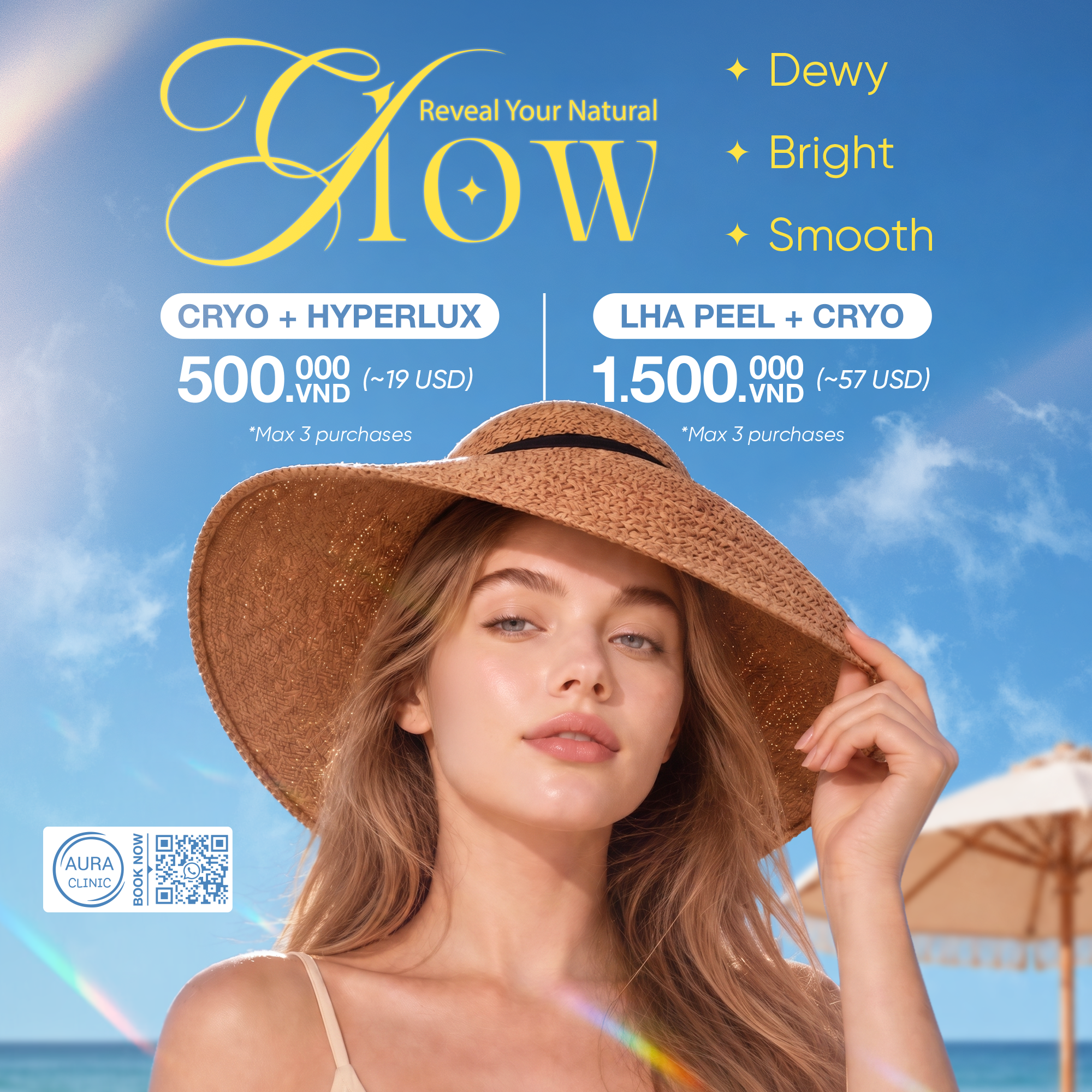 Aura Clinic Vietnam Facebook ad: Summer Deals from ~19$!
