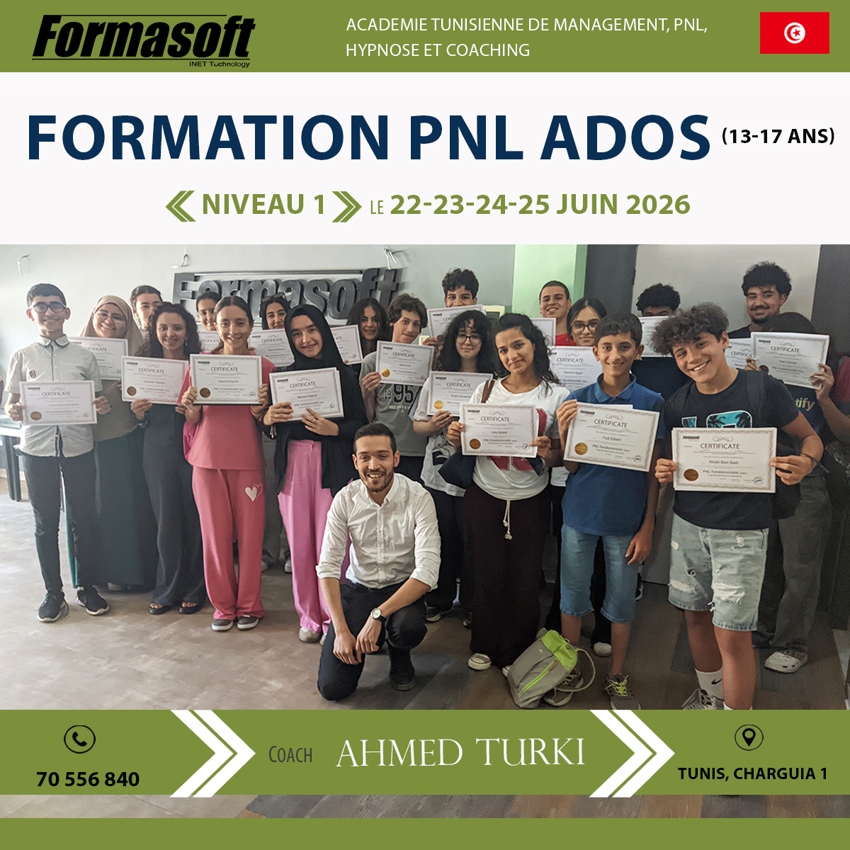 Formasoft Facebook ad: Réservez sa place dès maintenant!