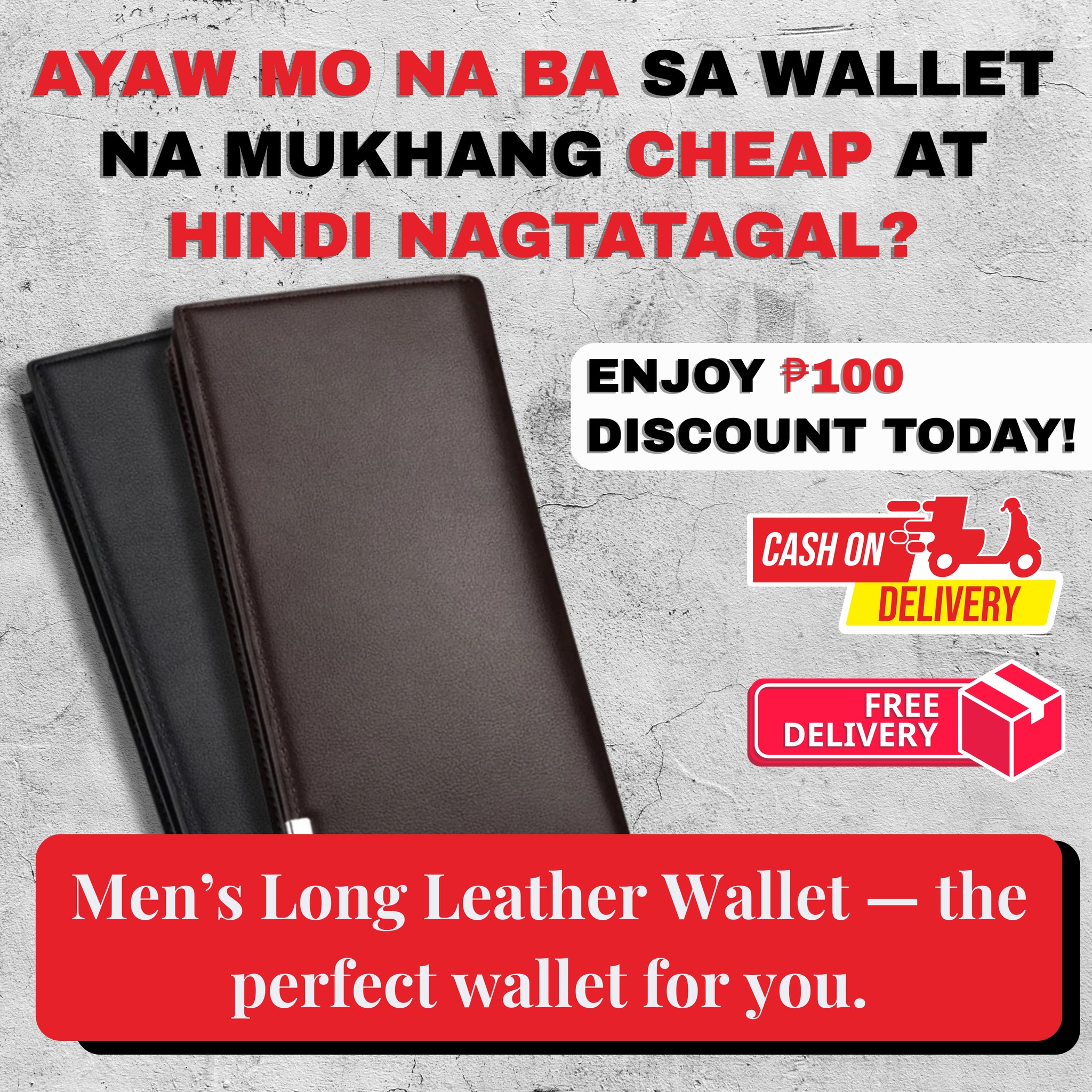 Wise Choice Facebook ad: Leather Wallet na kasya lahat pati phone mo