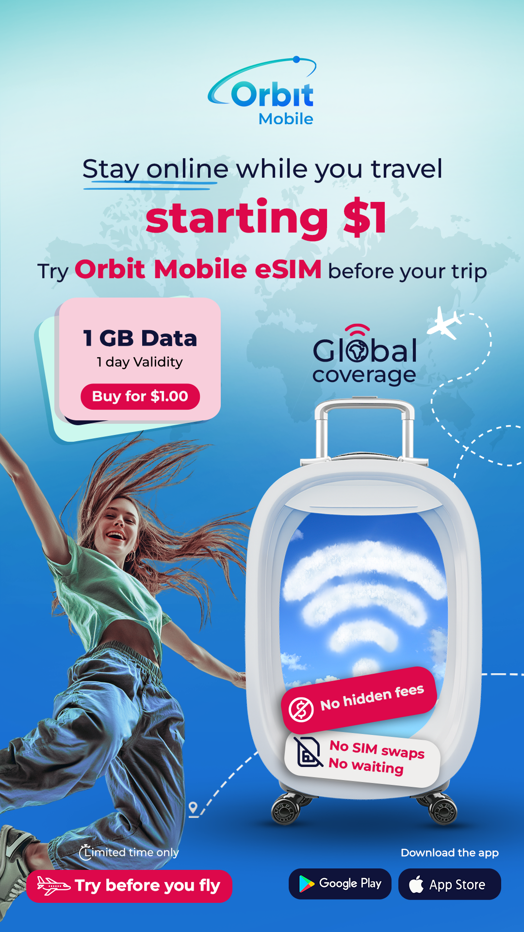Orbit Mobile Travel App Facebook ad