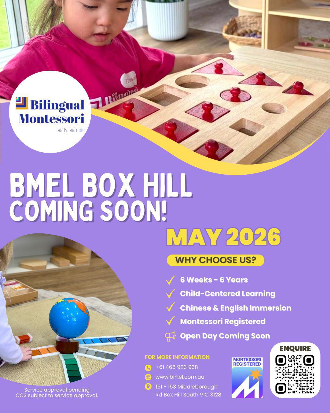 Bilingual Montessori Early Learning Facebook ad: Bilingual Montessori Early Learning | Box Hill & Heathmont…