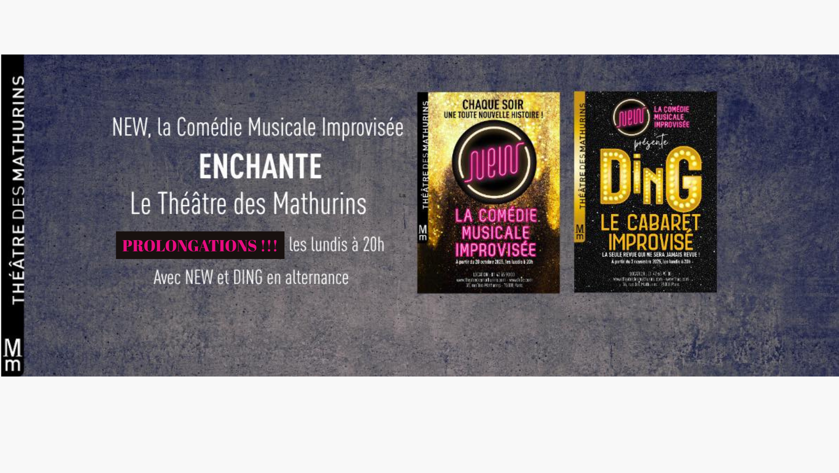 NEW - La comédie musicale improvisée / The Improvised Musical Facebook ad: « DING - La Cabaret improvisé » au théâtre des Mathurins…