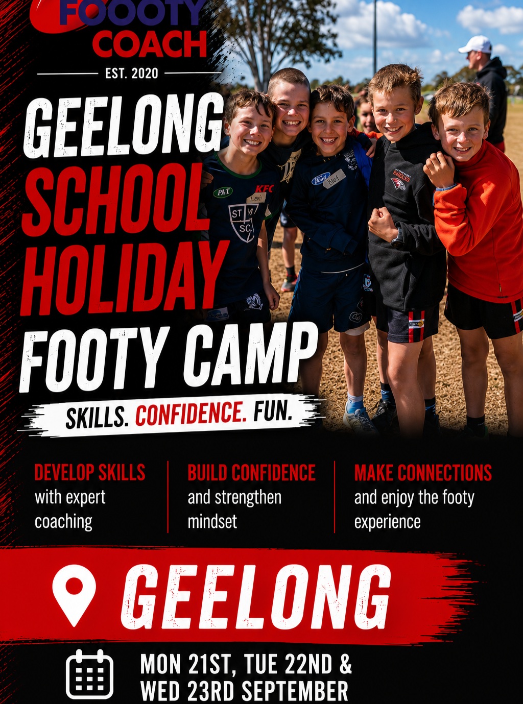 The Footy Coach Facebook ad: Camps, The Footy Coach