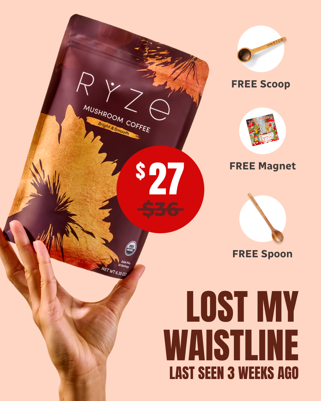 RYZE Superfoods Facebook ad