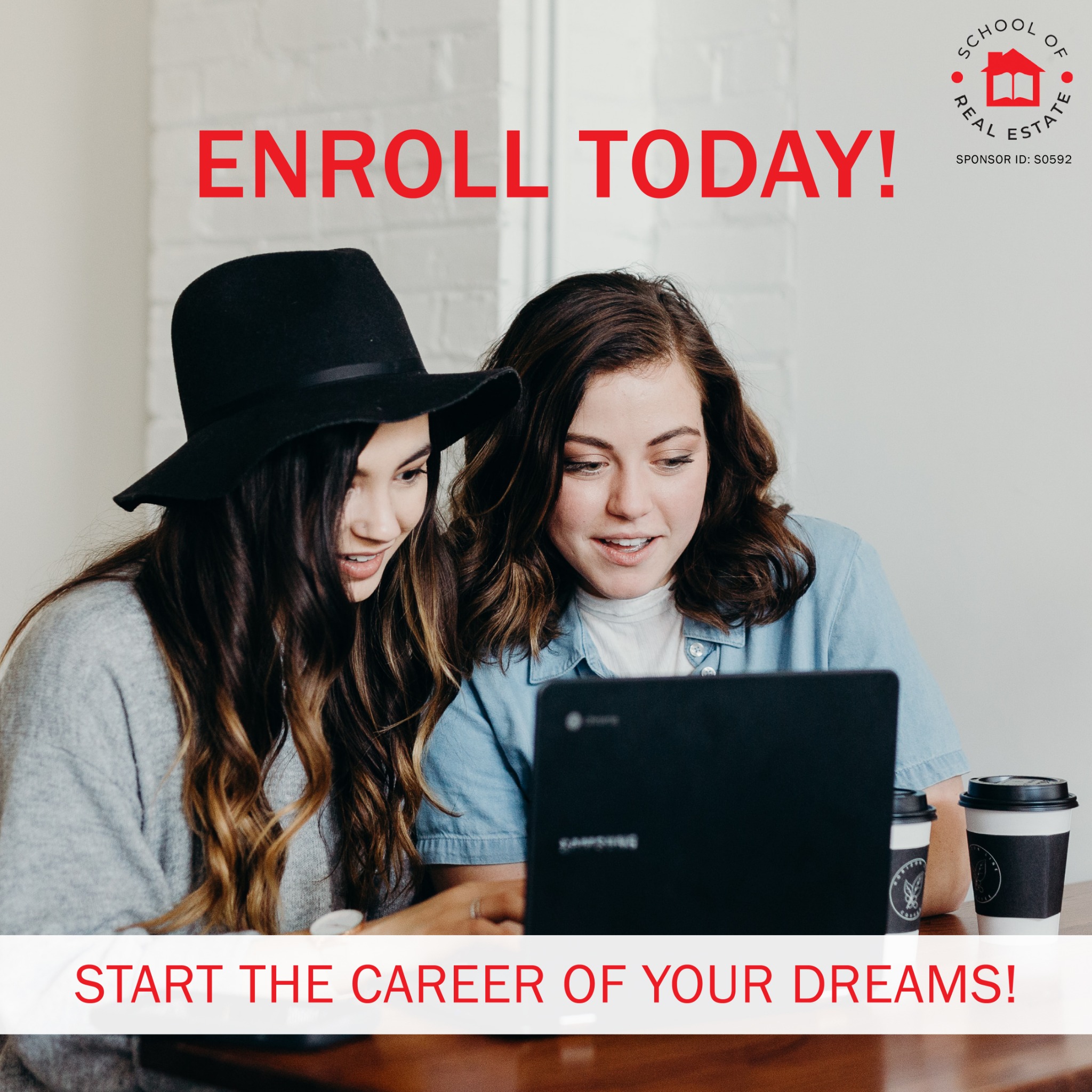 School of Real Estate Facebook ad: Enroll now as low as $99