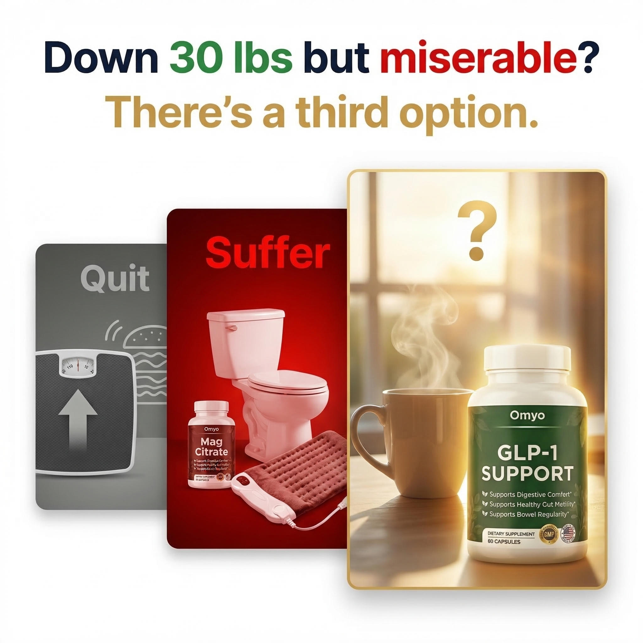 Omyo Facebook ad: Made for GLP-1 Constipation
