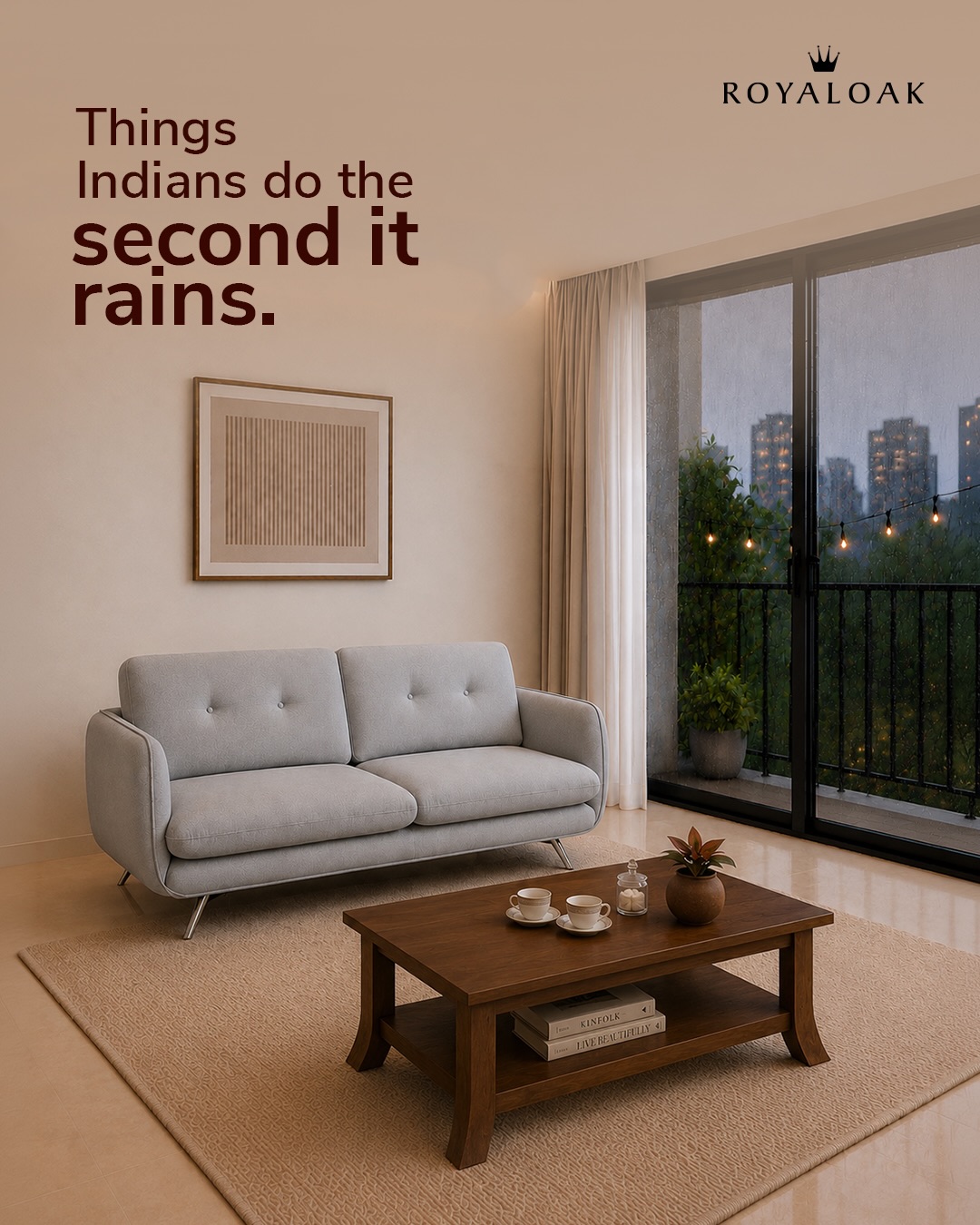Royaloak Furnitures Facebook ad: The rain arrives.