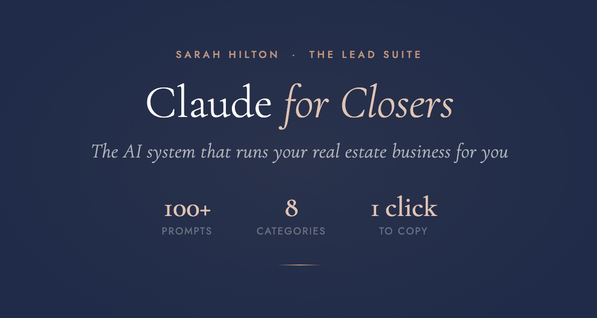 The Lead Suite Facebook ad: Claude for Closers by @theleadsuite | Stan