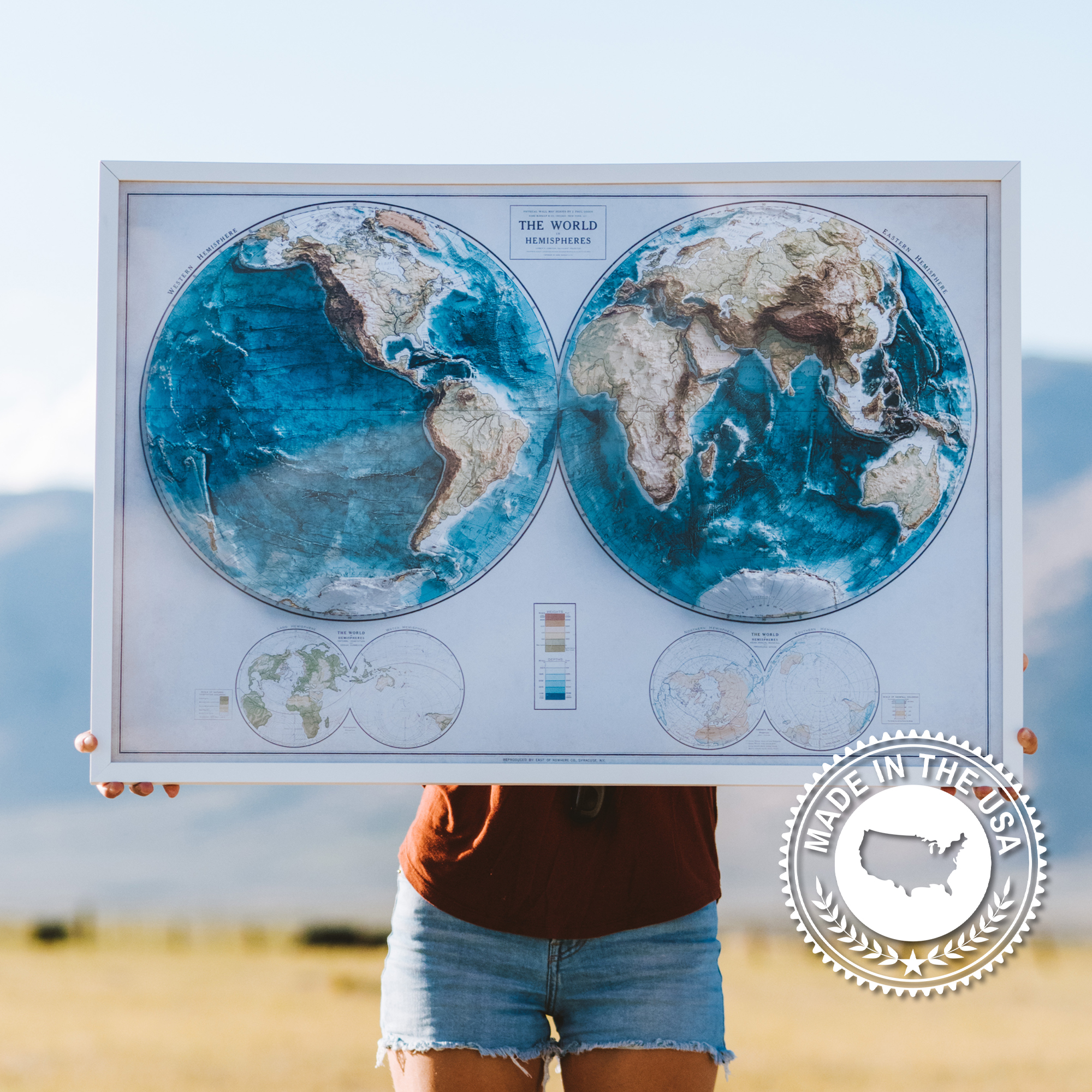 East of Nowhere Maps Facebook ad: Premium Topographic Wall Art