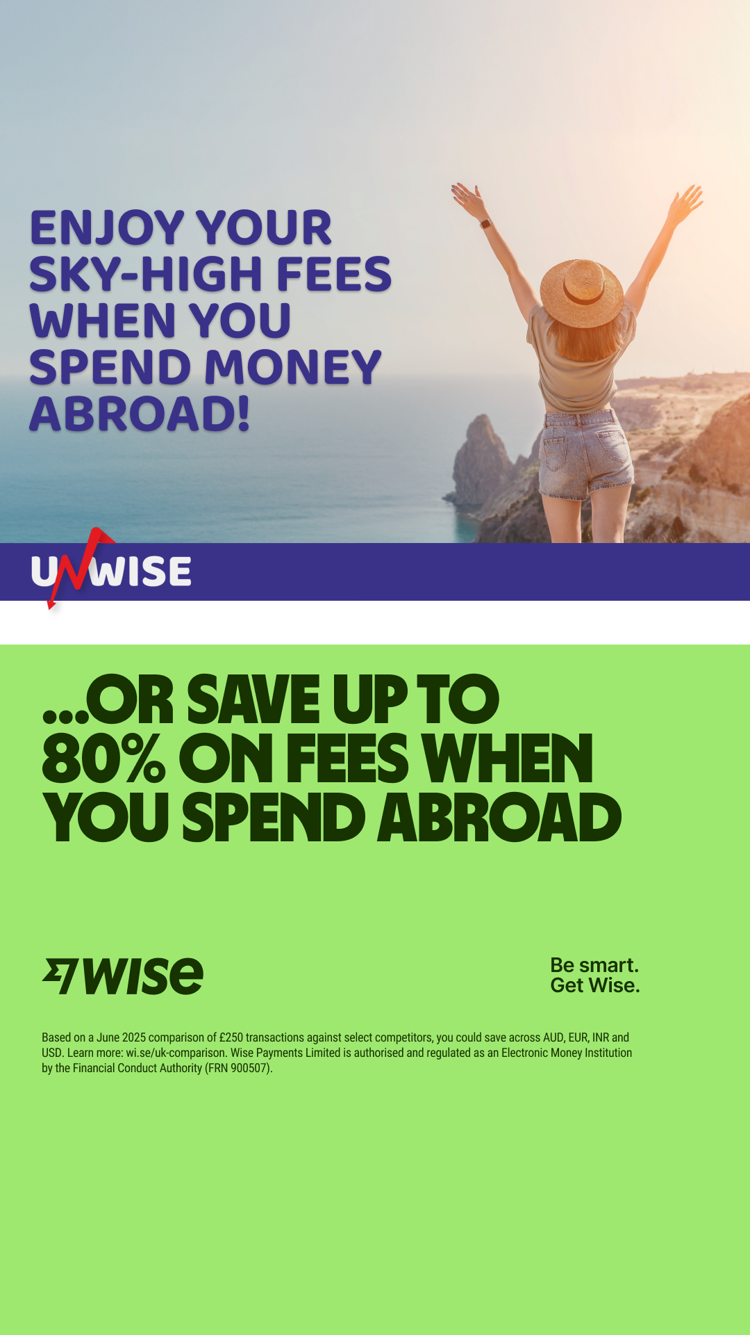 Wise Facebook ad