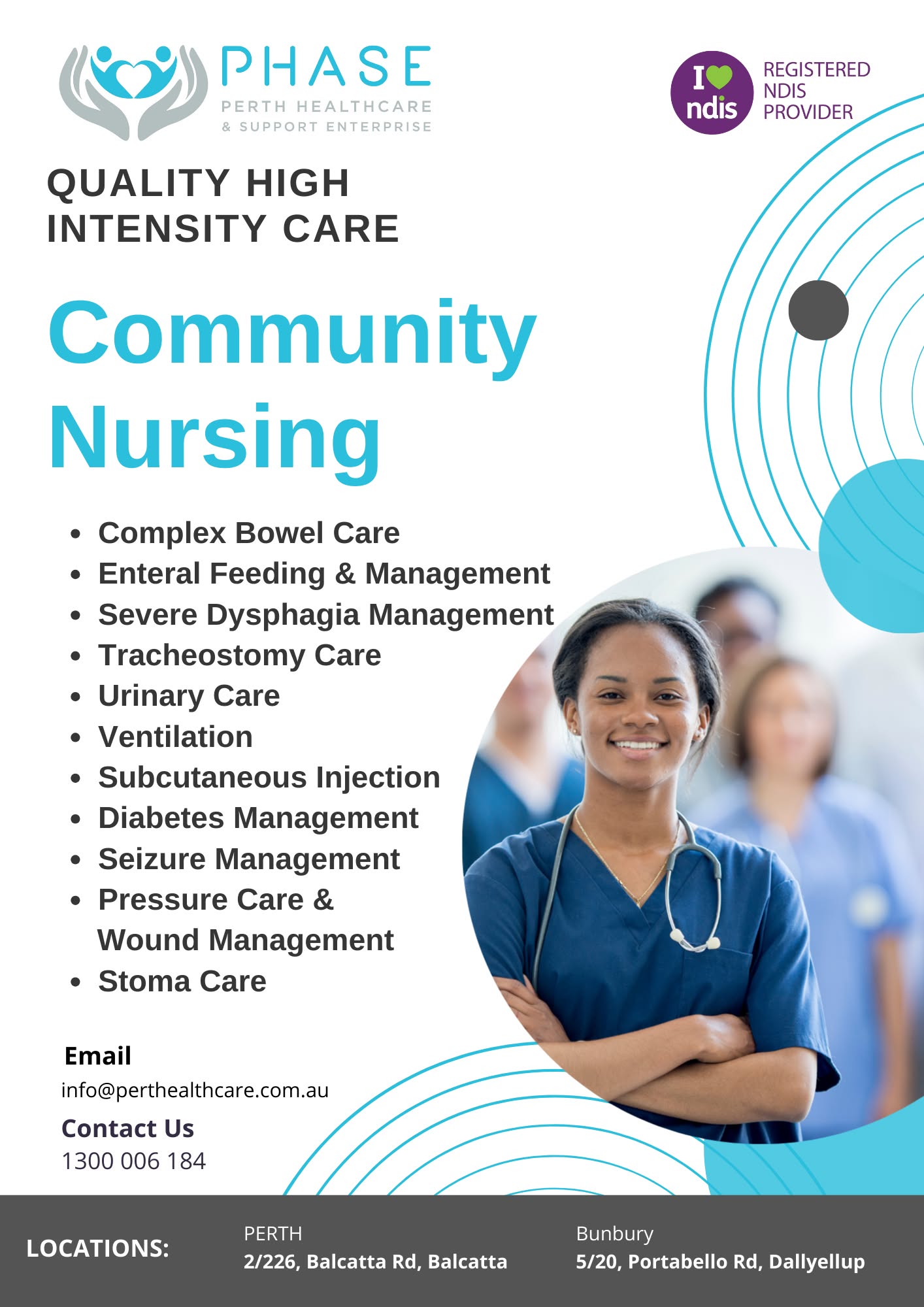 PHASE - Perth Healthcare and Support Enterprise Facebook ad: PHASE Community Nurses provide compassionate, professional…