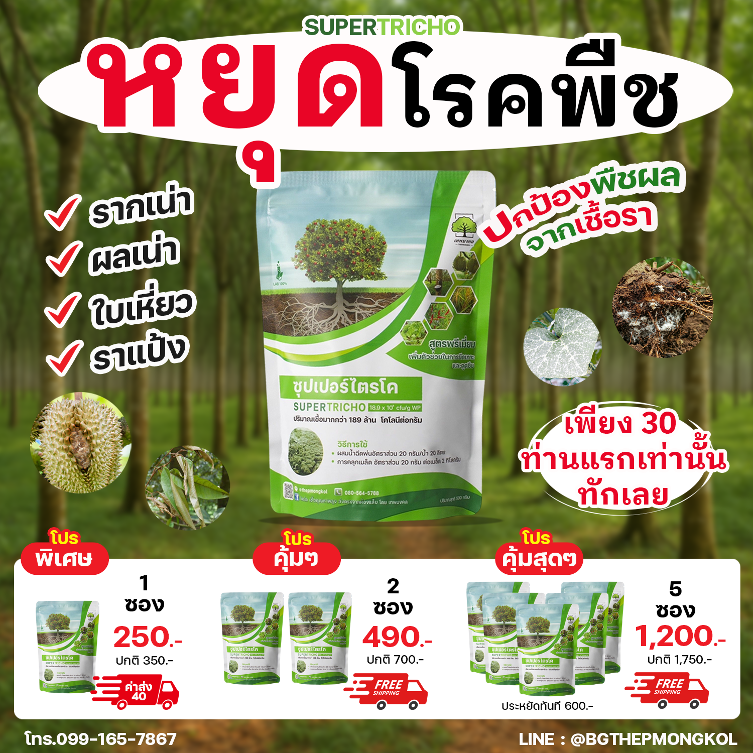 ซุปเปอร์ไตรโค สูตรป้องกันและกำจัดเชื้อรา Facebook ad