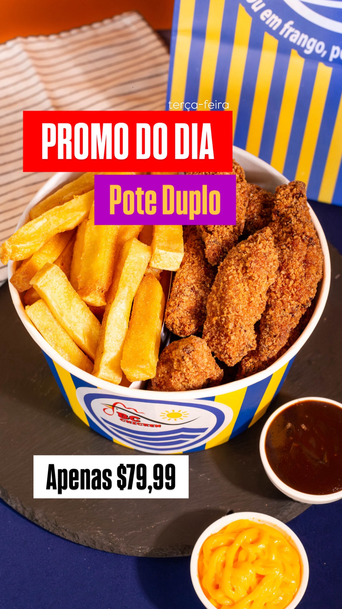 BC Chicken Delivery de Frango Frito Facebook ad: Hoje é dia de frango frito