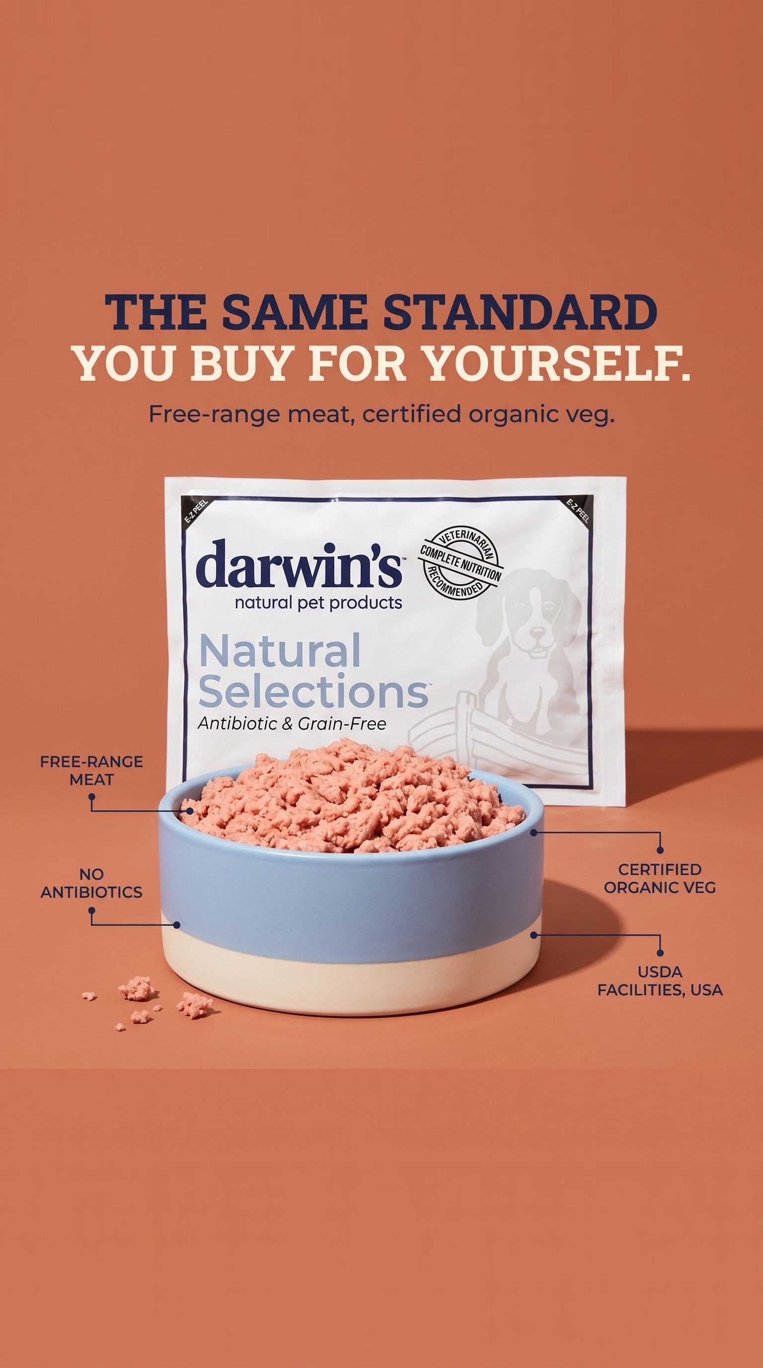 Darwin's Natural Pet Products Facebook ad: The Same Standard You Buy