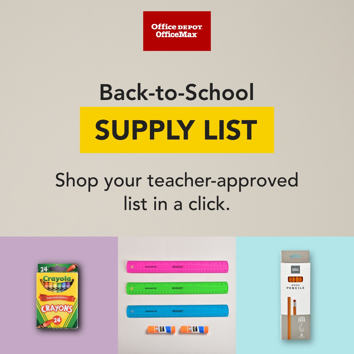 Office Depot Facebook ad: Calling all busy parents!