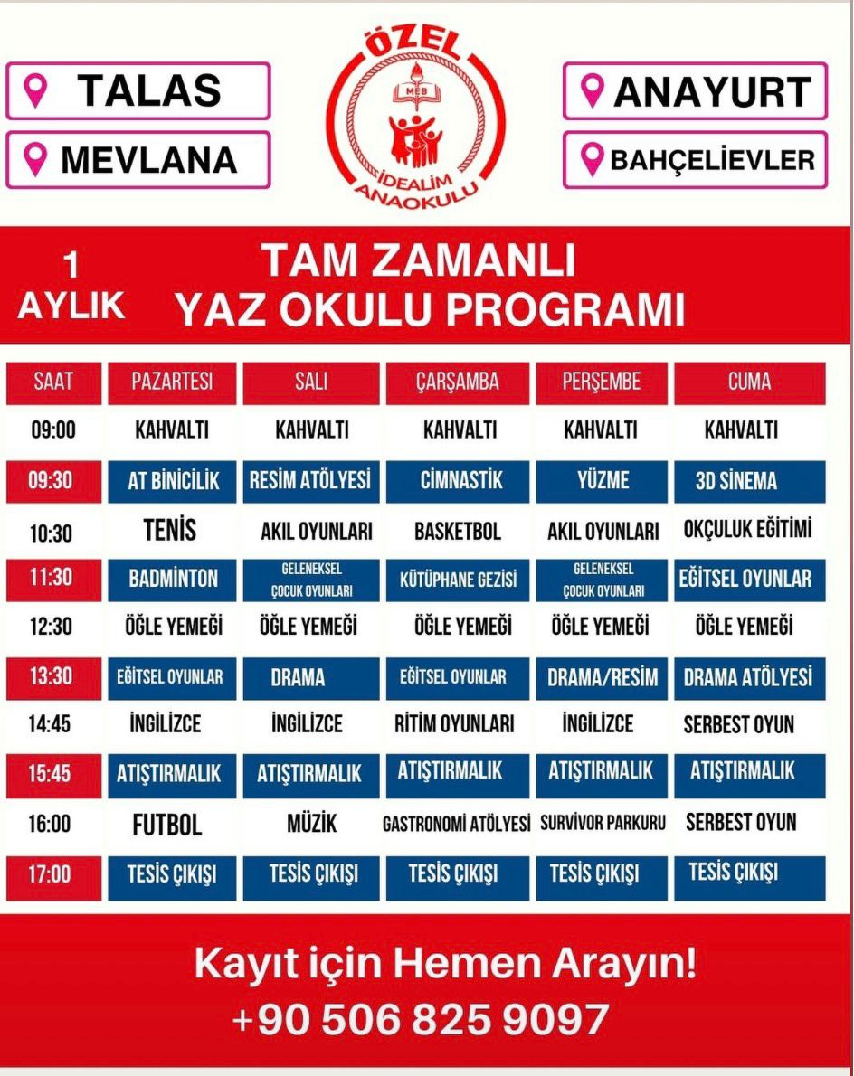 Özel İdealim Anaokulu Facebook ad: Instagram