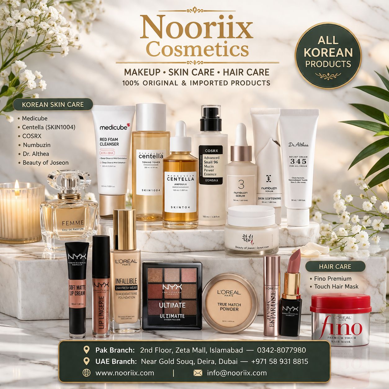 Nooriix cosmetics Facebook ad: Chat with us