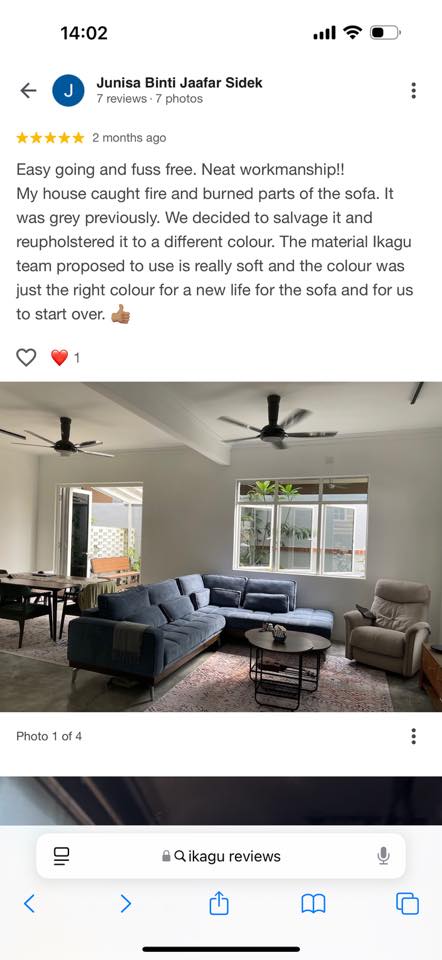 KC Chin Sofa Refurbish / Upholstery Facebook ad: Don’t take our word for it-hear it from…