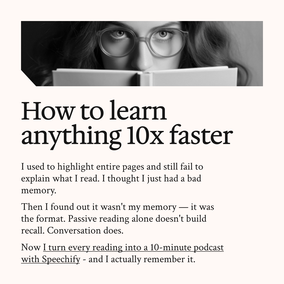 Speechify Facebook ad