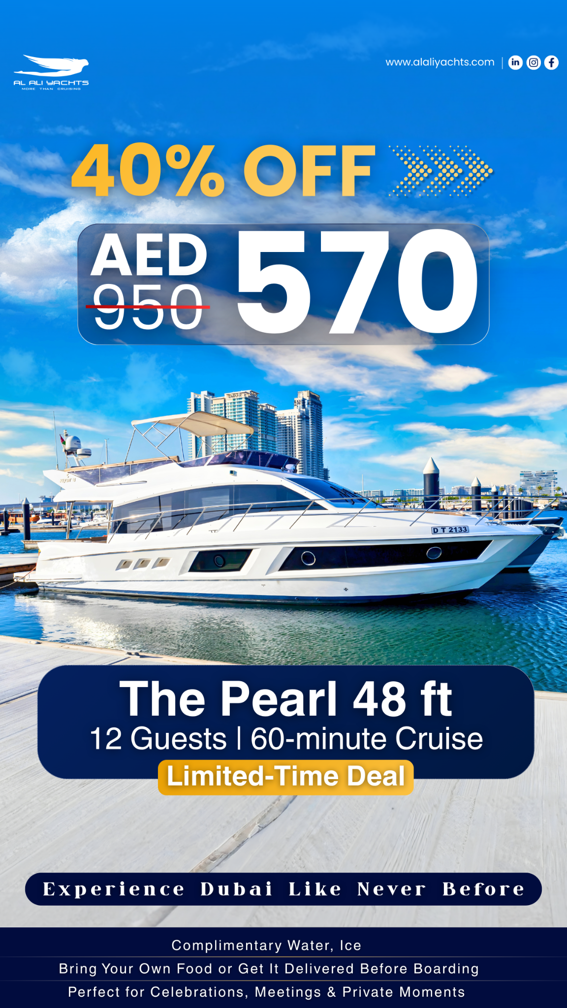 Al Ali Yachts Facebook ad from May 8, 2026