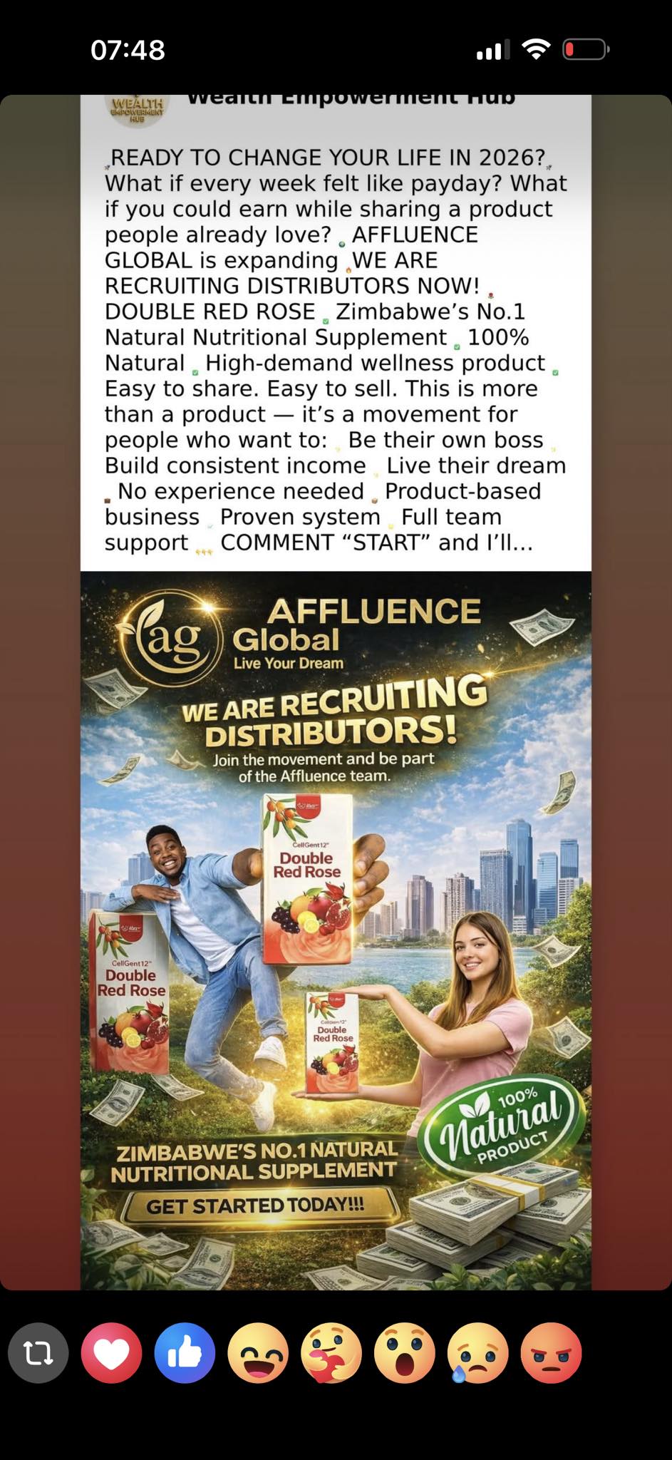 Affluencewithree Facebook ad: Are you looking for an opportunity to join…