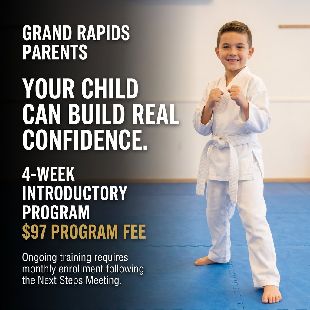 KarateBuilt Martial Arts - Grand Rapids Campus Facebook ad: Build Confidence in 4 Weeks - $97
