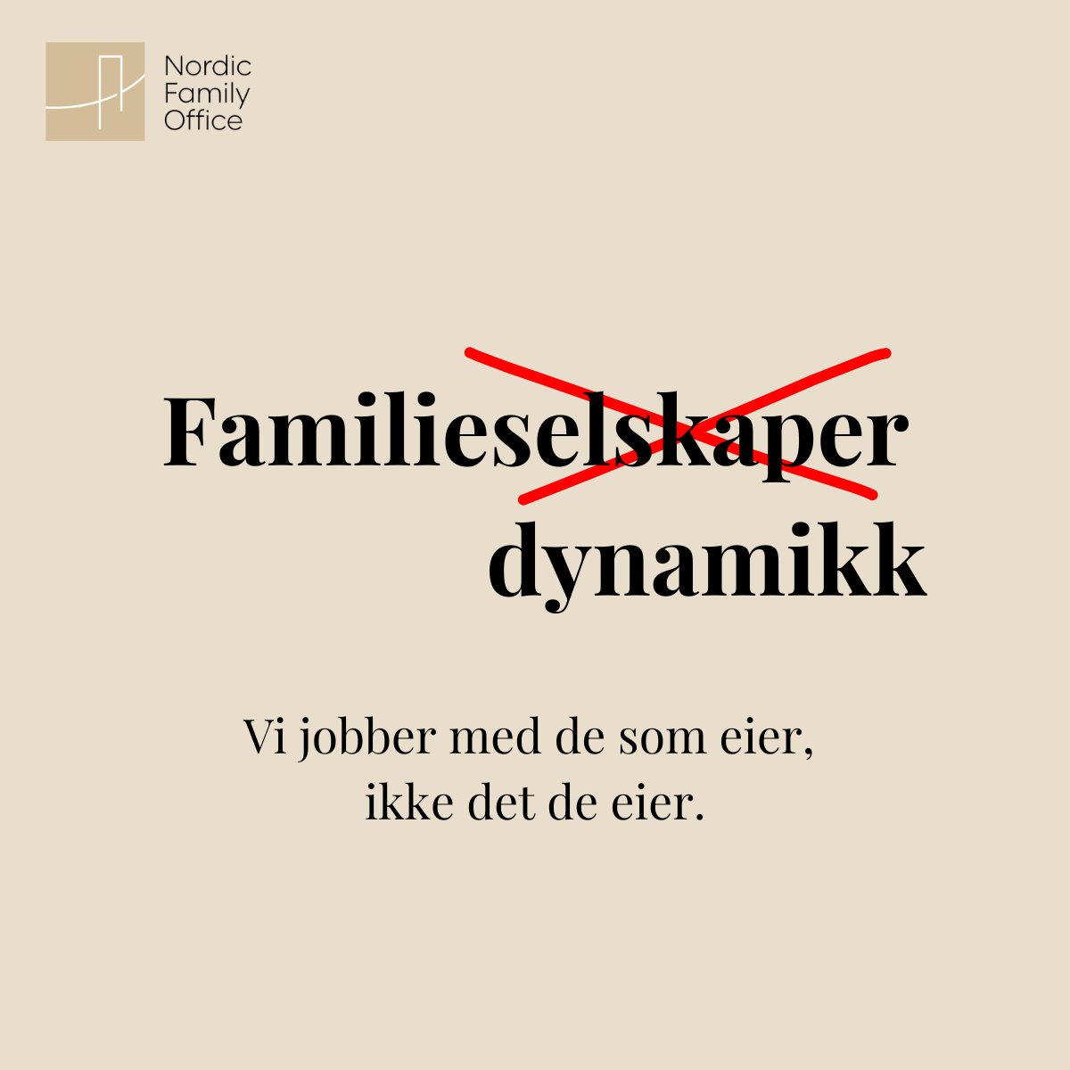 Nordic Family Office Facebook ad: De aller fleste family offices jobber primært med…