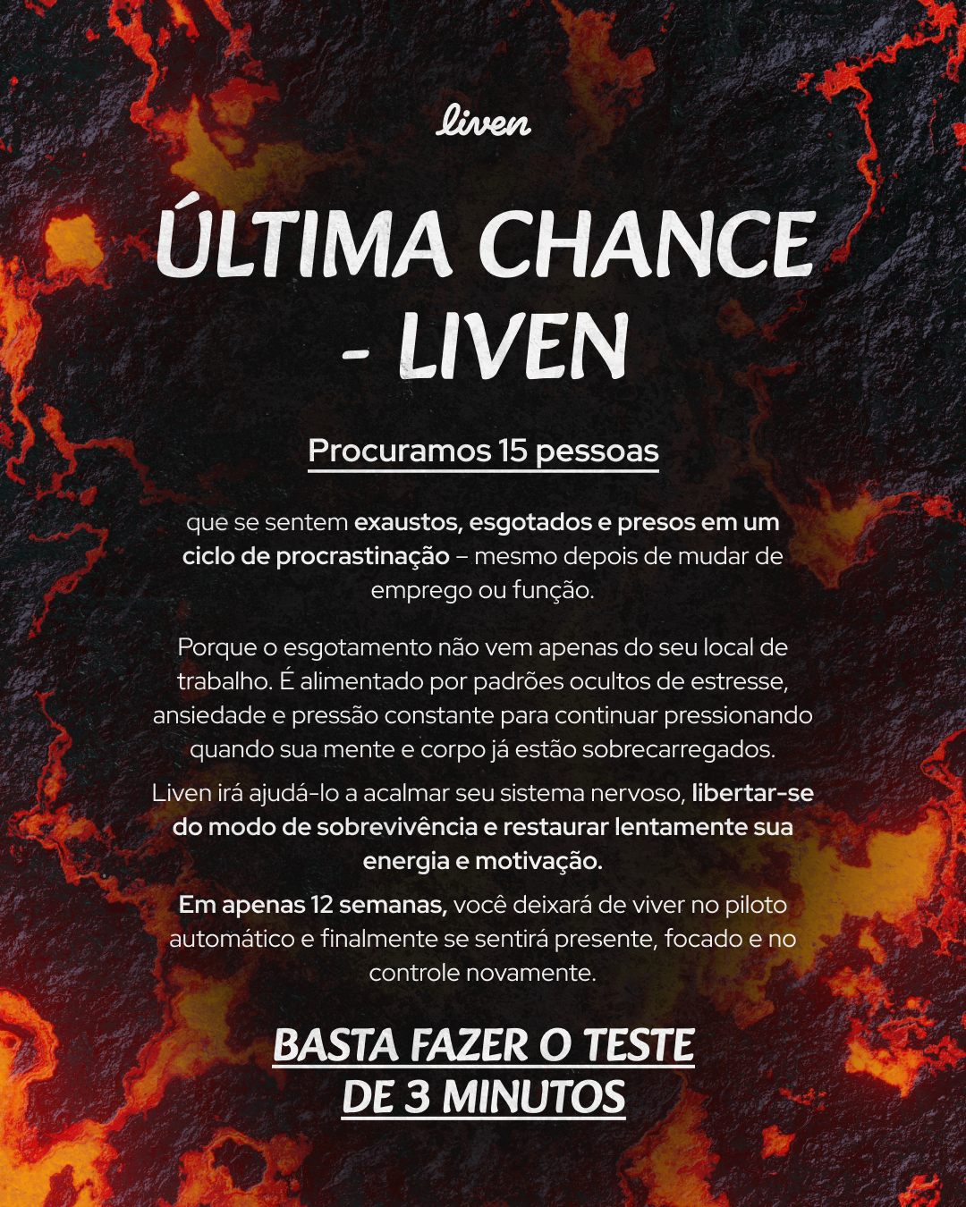 Liven: Comunidade de Autoconhecimento Facebook ad: Plano Anti-Burnout Fácil de Seguir