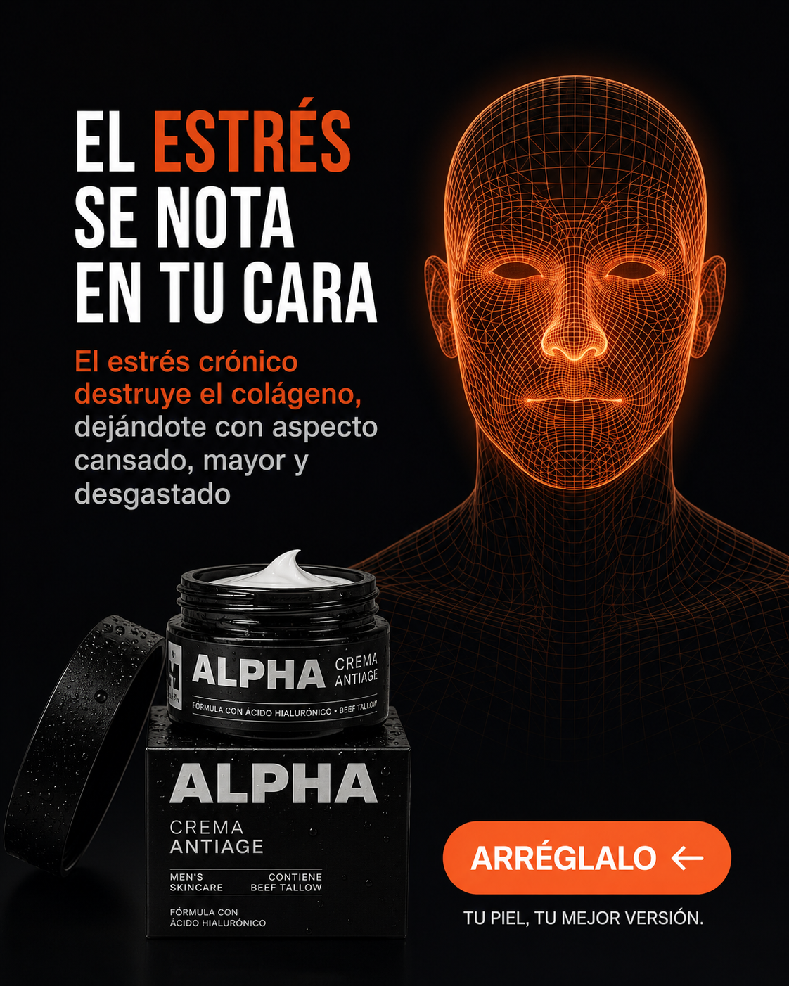 Alpha For Men Facebook ad: 1# Skincare para hombres en Argentina
