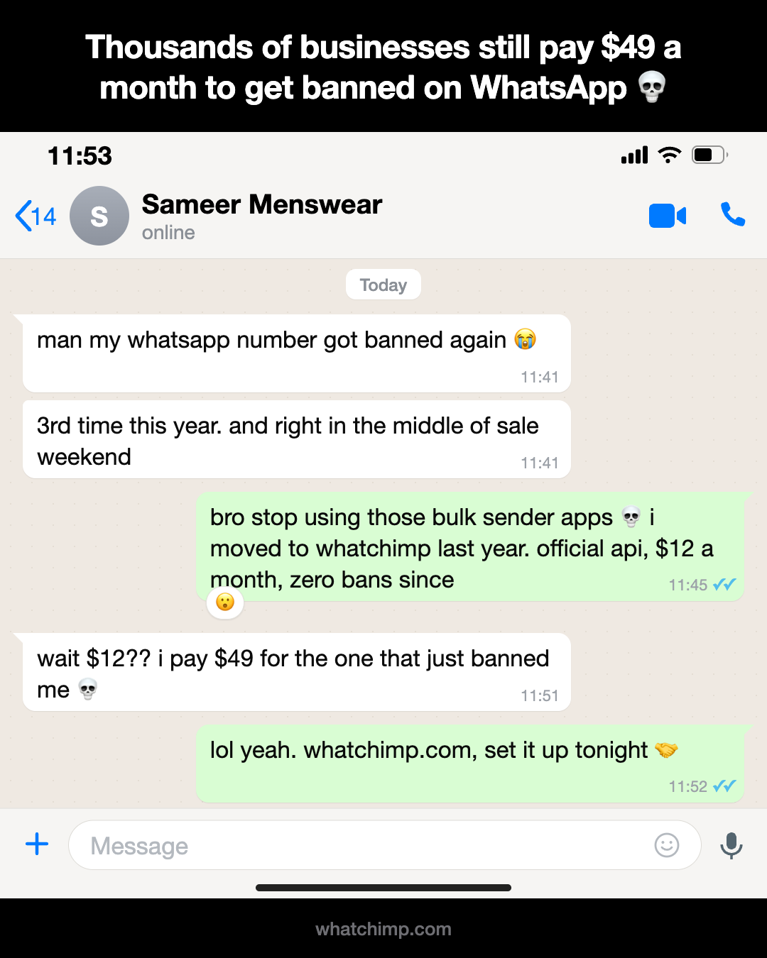 WhatChimp Facebook ad