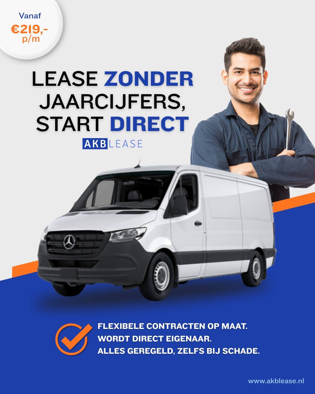 AKB Lease Facebook ad: Leasen zonder jaarcijfers