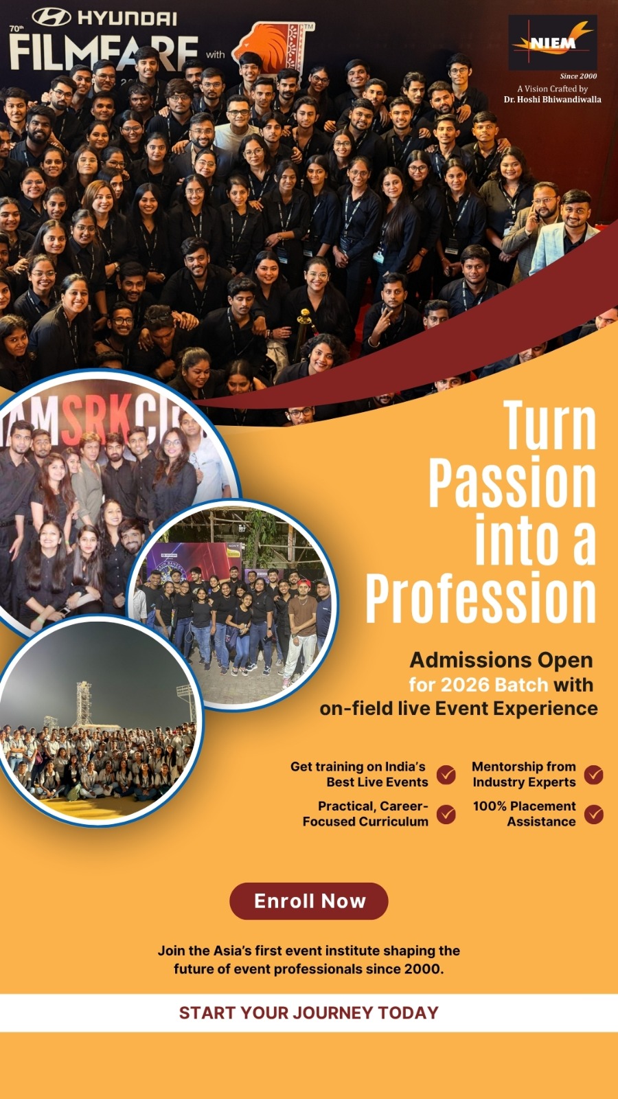NIEM - The Institute of Event Management Facebook ad: Admissions Open: Shape Your Future with NIEM